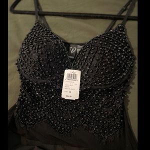 Windsor black beaded bodysuit